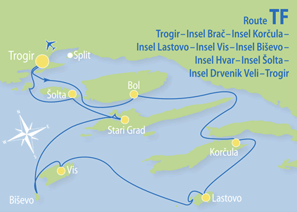 FKK-Kreuzfahrt  
durch Mittel- & Süd-Dalmatien